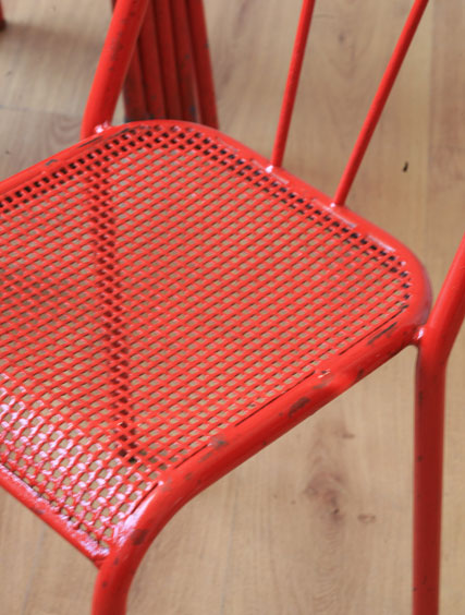 Red Metal Stacking Chairs