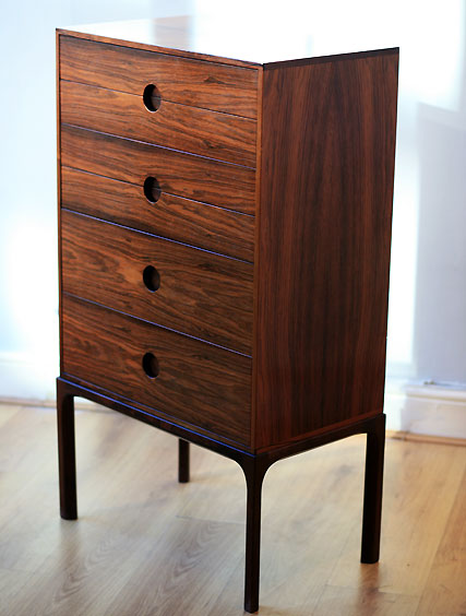 rosewood chest of drawers-aksel kjersgaard tallboy-vintage modern design