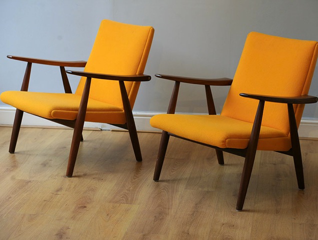 Orange Wegner chairs
