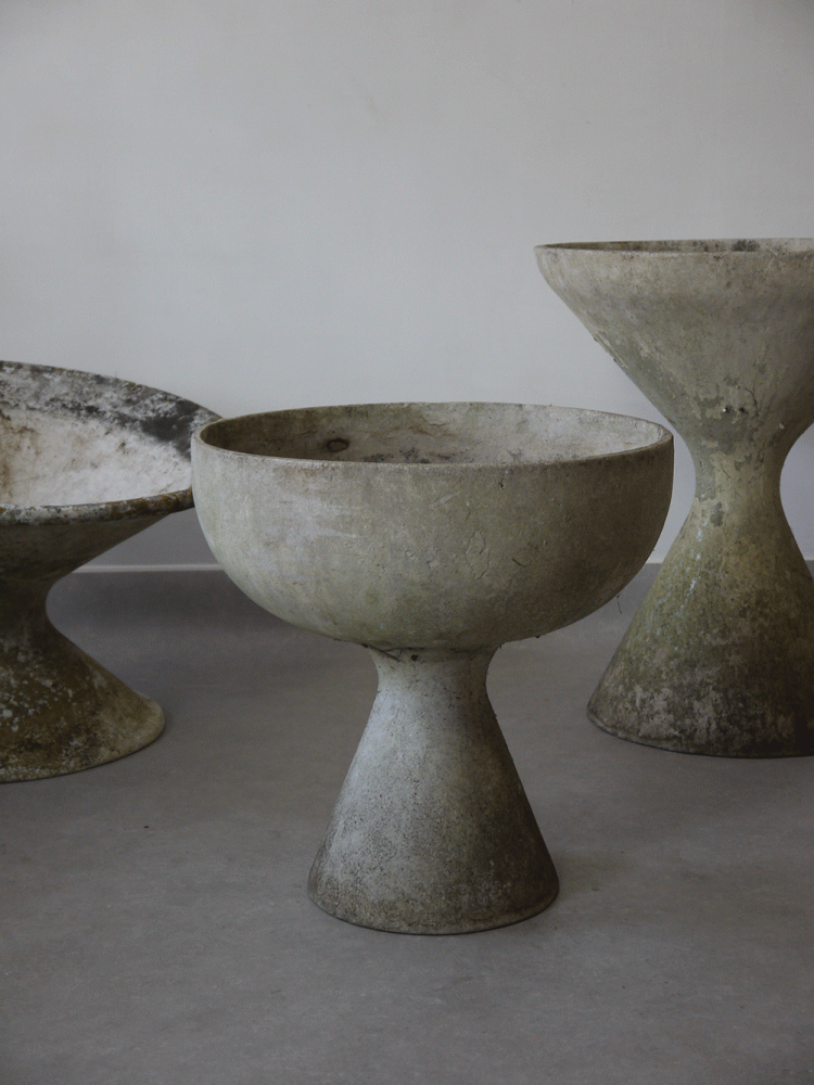 Willy Guhl – Set of Three Concrete Planters