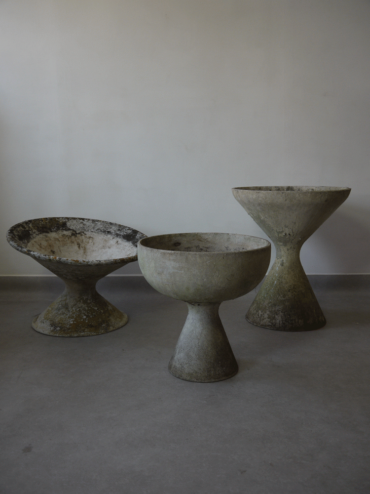 Willy Guhl – Set of Three Concrete Planters