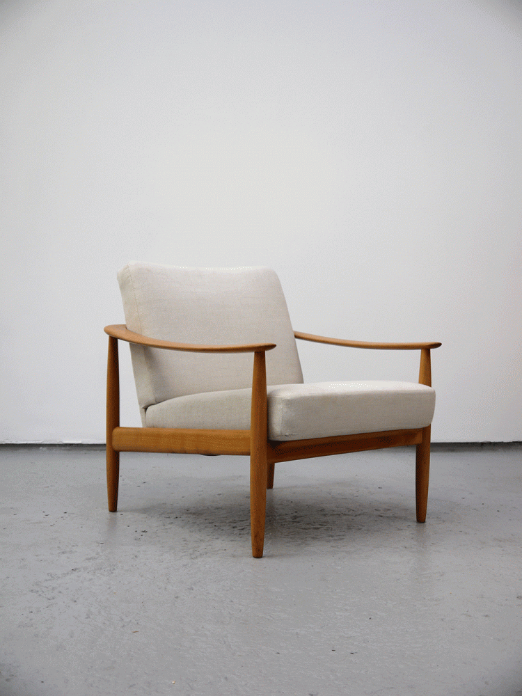 Danish – Beech Upholstered Lounge Chair