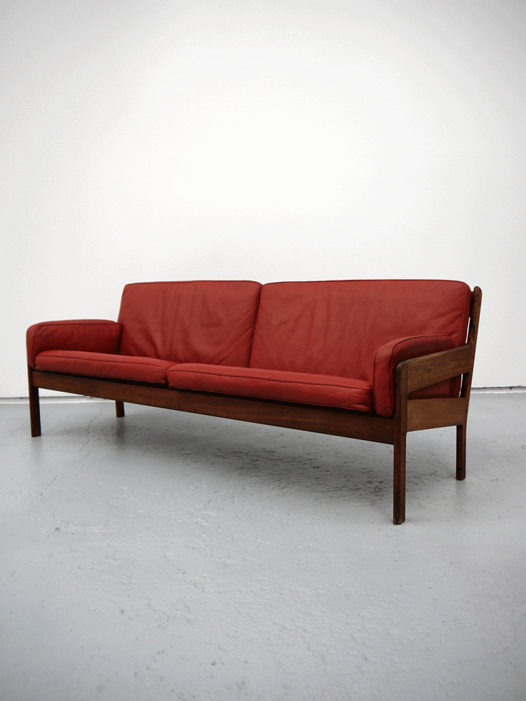 Danish – Rosewood and Leather Sofa