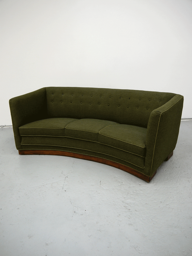 Danish – Early 20th Century Curved Sofa