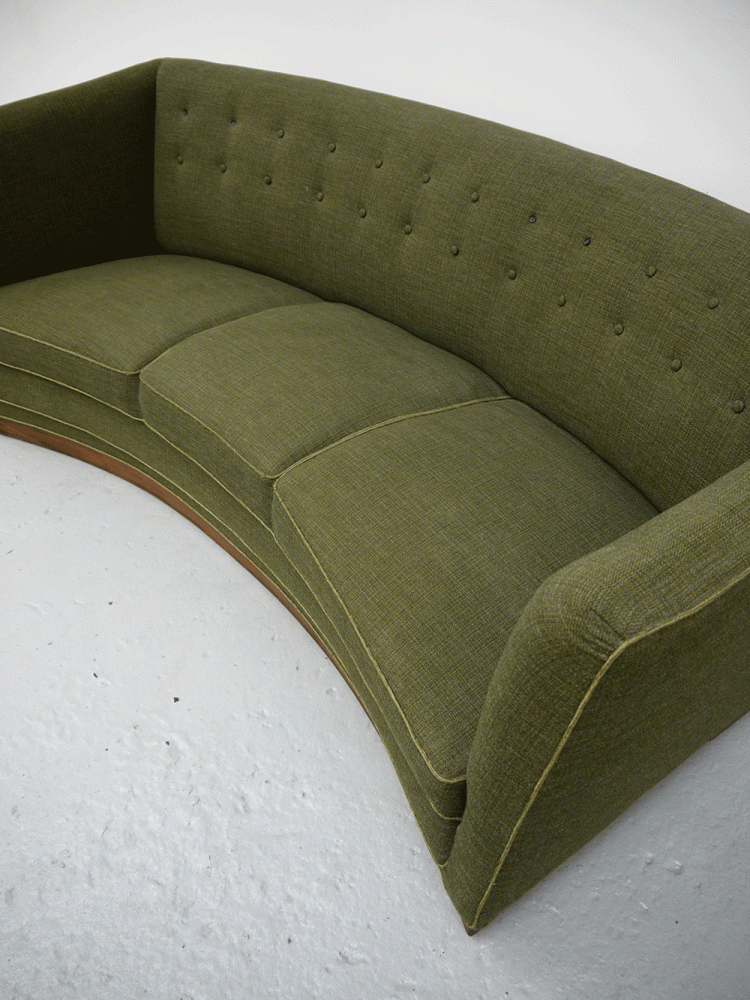 Danish – Early 20th Century Curved Sofa